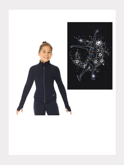 Polartec®Trainingsjacke mit farbigem Glitzermotiv