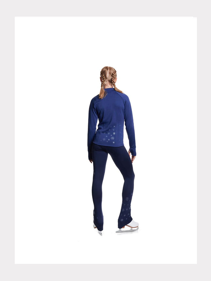 Eiskunstlauf Leggings SNOWFLAKES  mit Kristallen Schwarz oder Navy