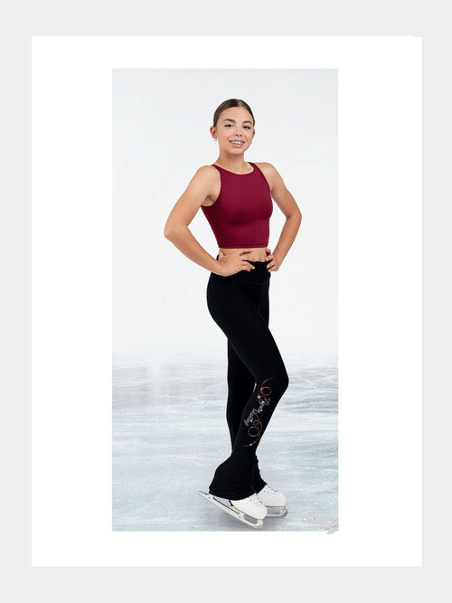 Polartec® Leggings Schwarz mit Glitzermotiv 8V