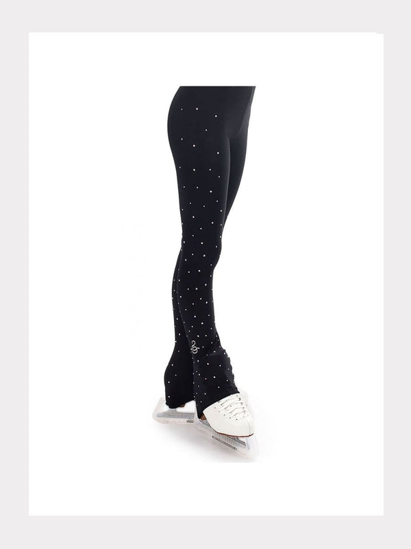 Eislauf Thermo Leggings mit Kristallen - Kleiner Einschnitt